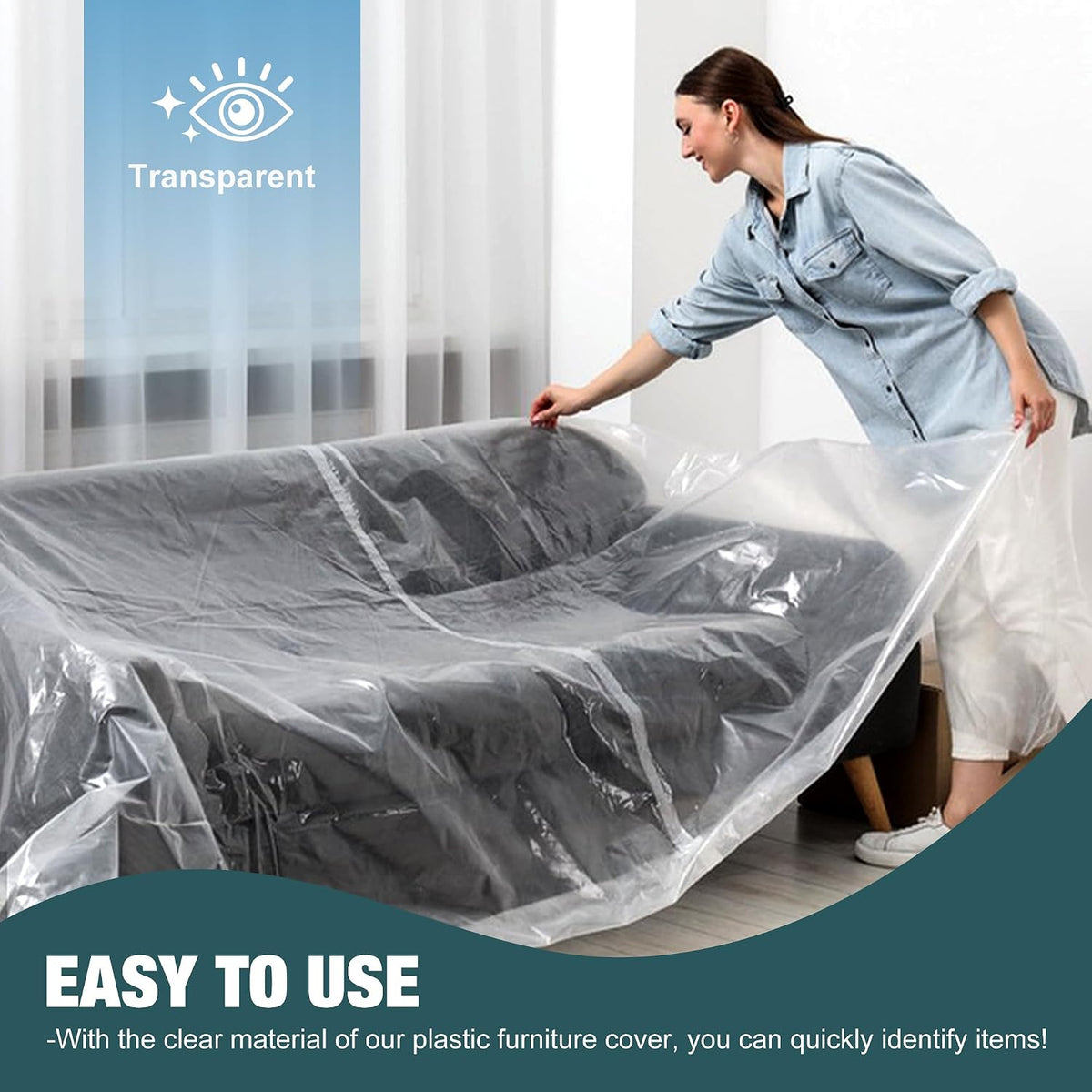 Clear Plastic Moving Chair Furniture Covers for Storage