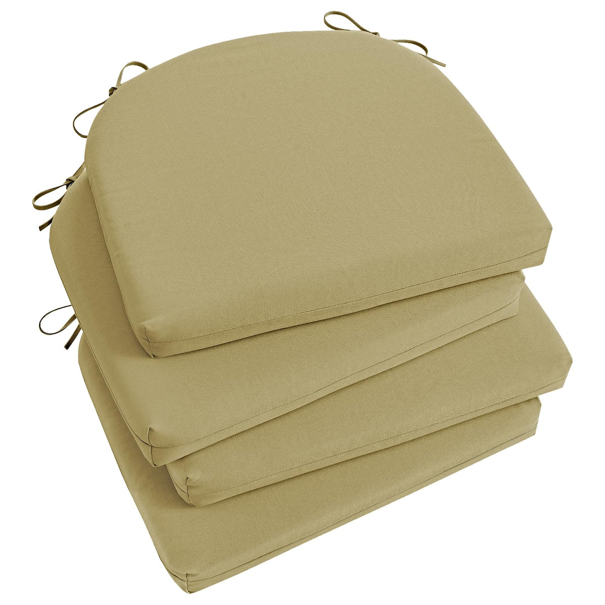 Basic Beyond Outdoor Chair Cushions Set of 4, Outdoor Cushions for Patio Furniture, Water Resistant Patio Chair Cushions with 2 Ties, 17x16x2, Black