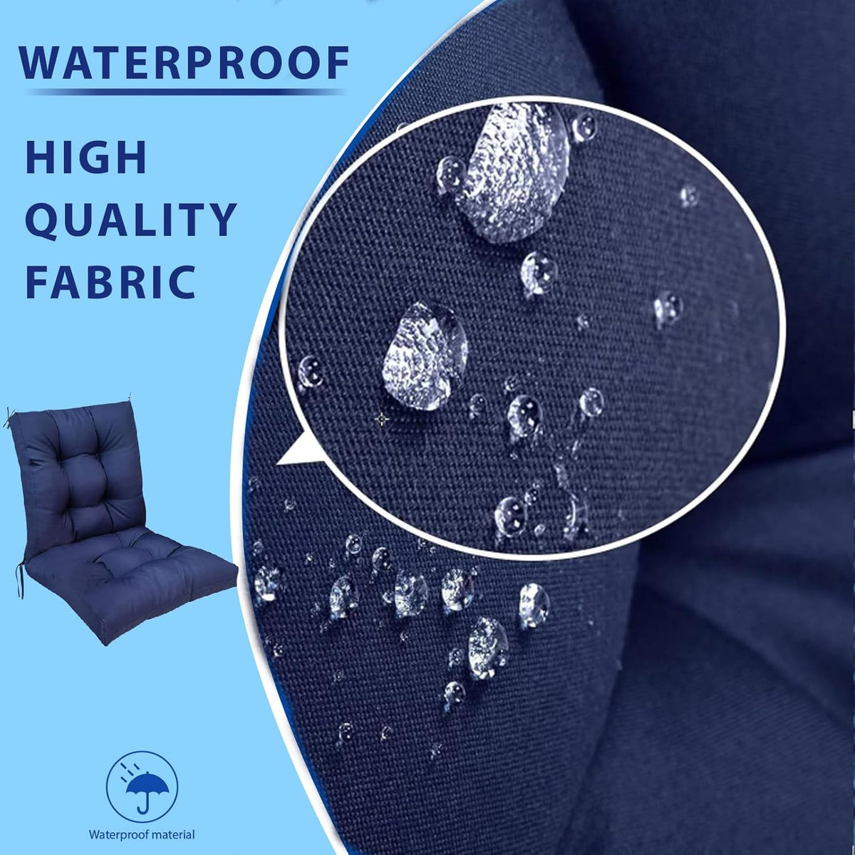 Outdoor Chair Cushions Waterproof Floral Tufted Lawn Wicker Chair Cushion for Patio Furniture Indoor Rocking Chair Pad 41.7"*20.8"*3.5" Hawaii