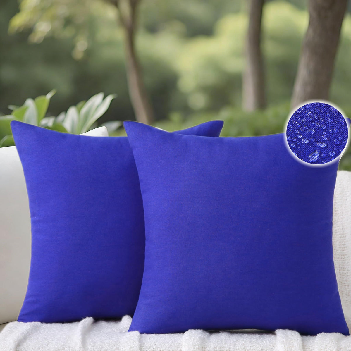 Outdoor Throw Pillows with Inserts, Waterproof Pillows for Outdoor Seating, Square Decorative Garden Cushion for Patio Furniture, Bed, Couch, Sofa(Red, 18" x 18" (Pack of 2))