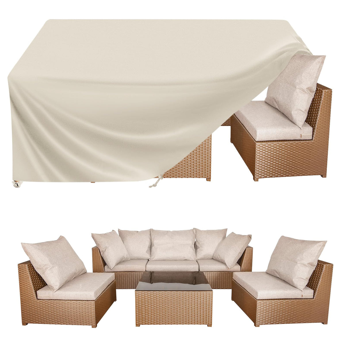 BALEINE Patio Furniture Covers Waterproof, Heavy Duty Outdoor Table Cover