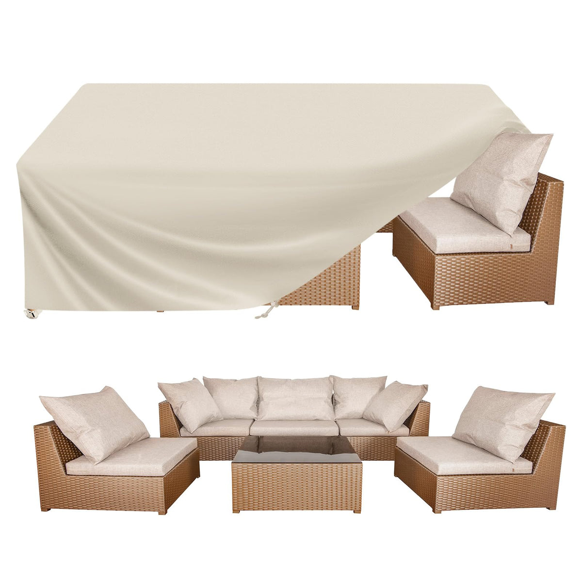 BALEINE Patio Furniture Covers Waterproof, Heavy Duty Outdoor Table Cover
