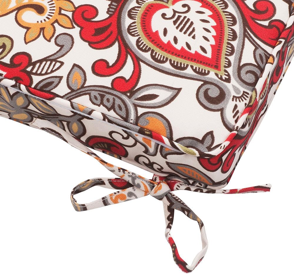Magpie Fabrics Indoor Outdoor Waterproof Square Chair Cushion, 18" x 18" x 2.5", 2 Pack, Water Resistant Seat Cushions, for Patio Garden Office, Phoenix Red Orange