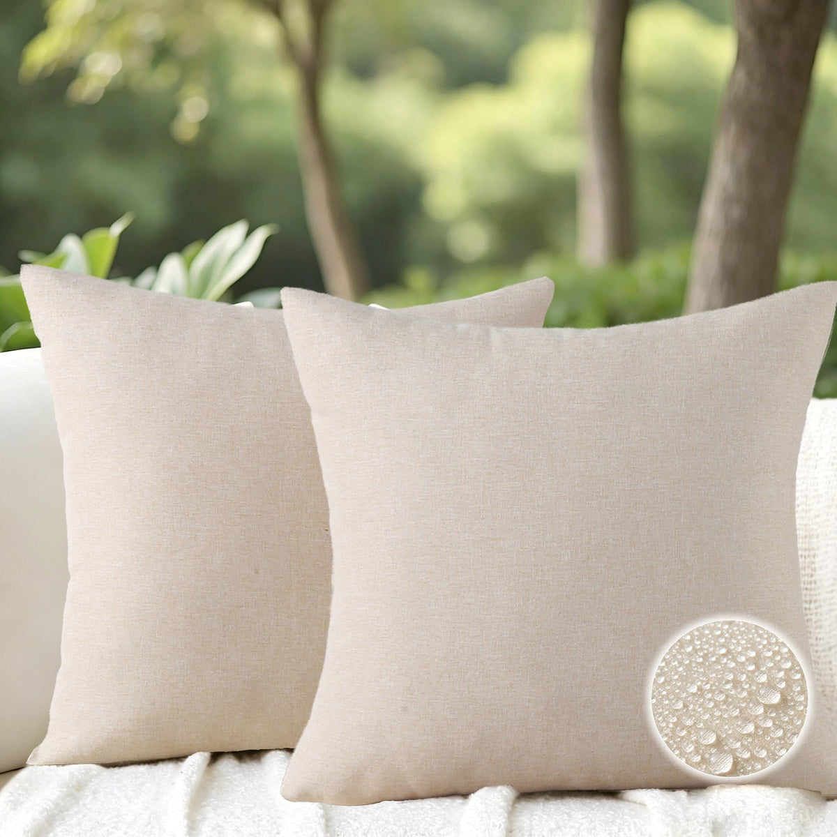 Outdoor Throw Pillows with Inserts, Waterproof Pillows for Outdoor Seating, Square Decorative Garden Cushion for Patio Furniture, Bed, Couch, Sofa(Red, 18" x 18" (Pack of 2))