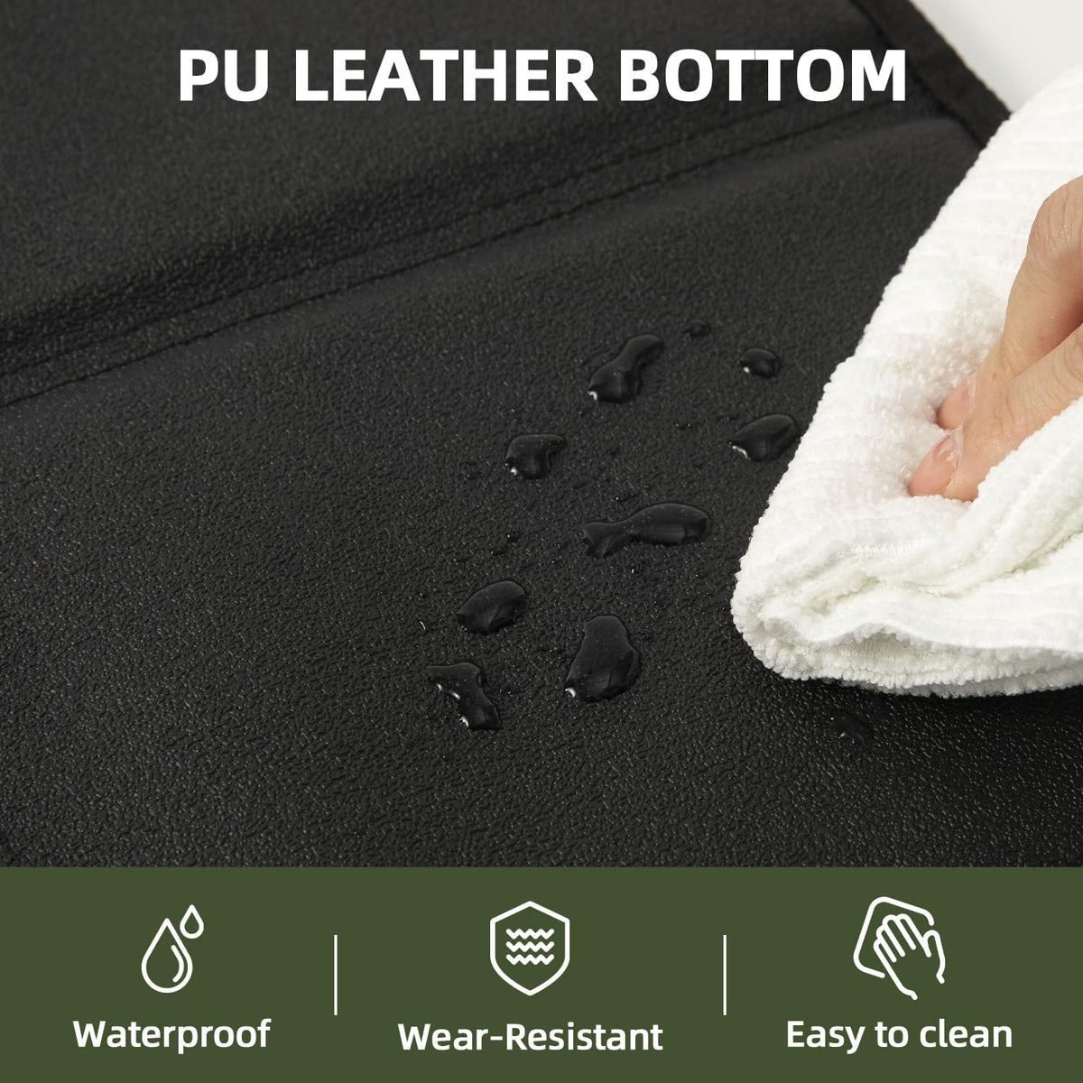 Portable Sitting Pad, 17.9'' x 14'' Oversized Camping Seat Cushion, Premium Leather Waterproof Bottom, Lightweight Folding Seat Pad for Backpacking, Hiking, Picnics