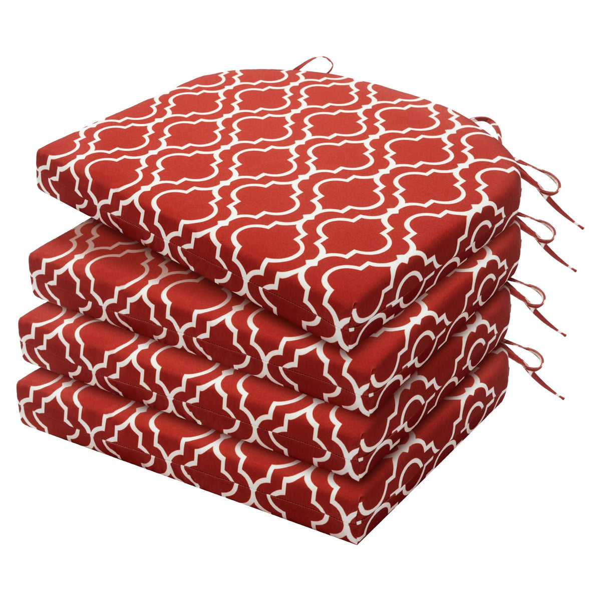 HARBOREST Outdoor Chair Cushions Set of 4, Water Resistant Patio Chair Cushions with Ties, Outdoor Seat Cushions for Patio Furniture, 17"x16"x2", Black/White Diamond