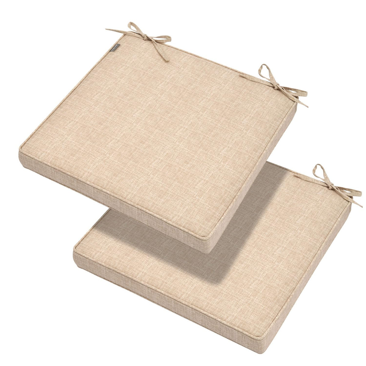 Magpie Fabrics Indoor Outdoor Waterproof Square Chair Cushion, 18" x 18" x 2.5", 2 Pack, Water Resistant Seat Cushions, for Patio Garden Office, Phoenix Red Orange