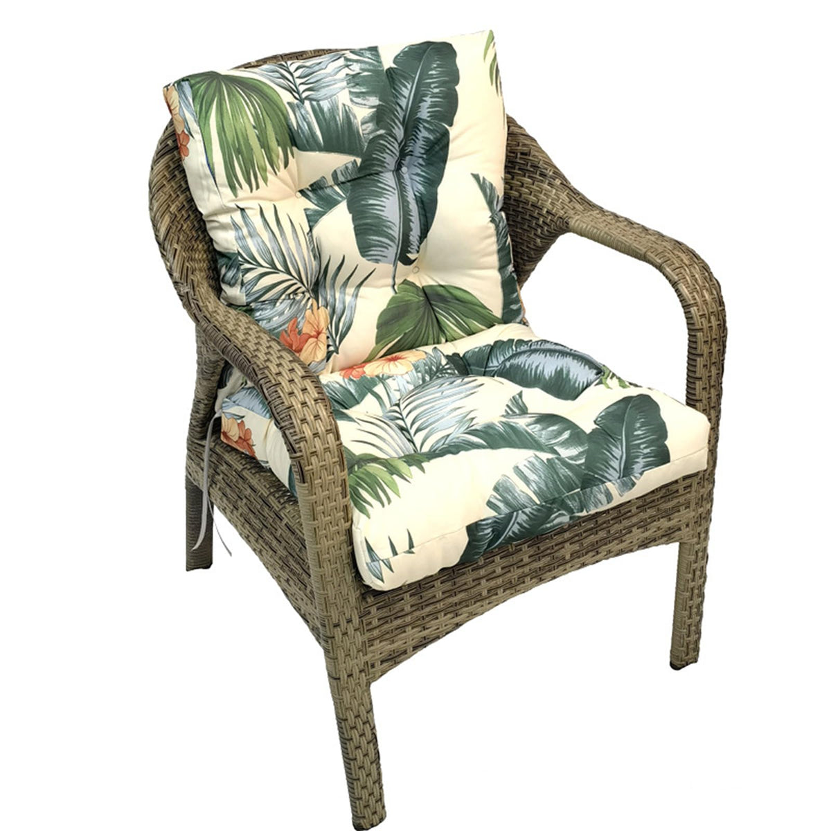 Outdoor Chair Cushions Waterproof Floral Tufted Lawn Wicker Chair Cushion for Patio Furniture Indoor Rocking Chair Pad 41.7"*20.8"*3.5" Hawaii
