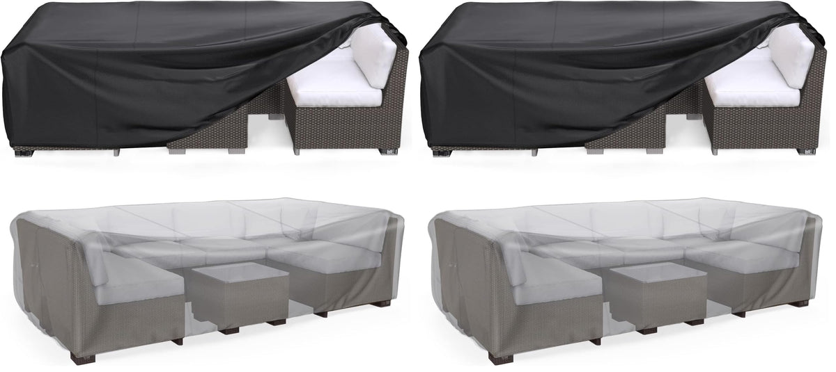 Mrrihand Outdoor Patio Furniture Covers Waterproof 90"Lx62"Wx28"H Black