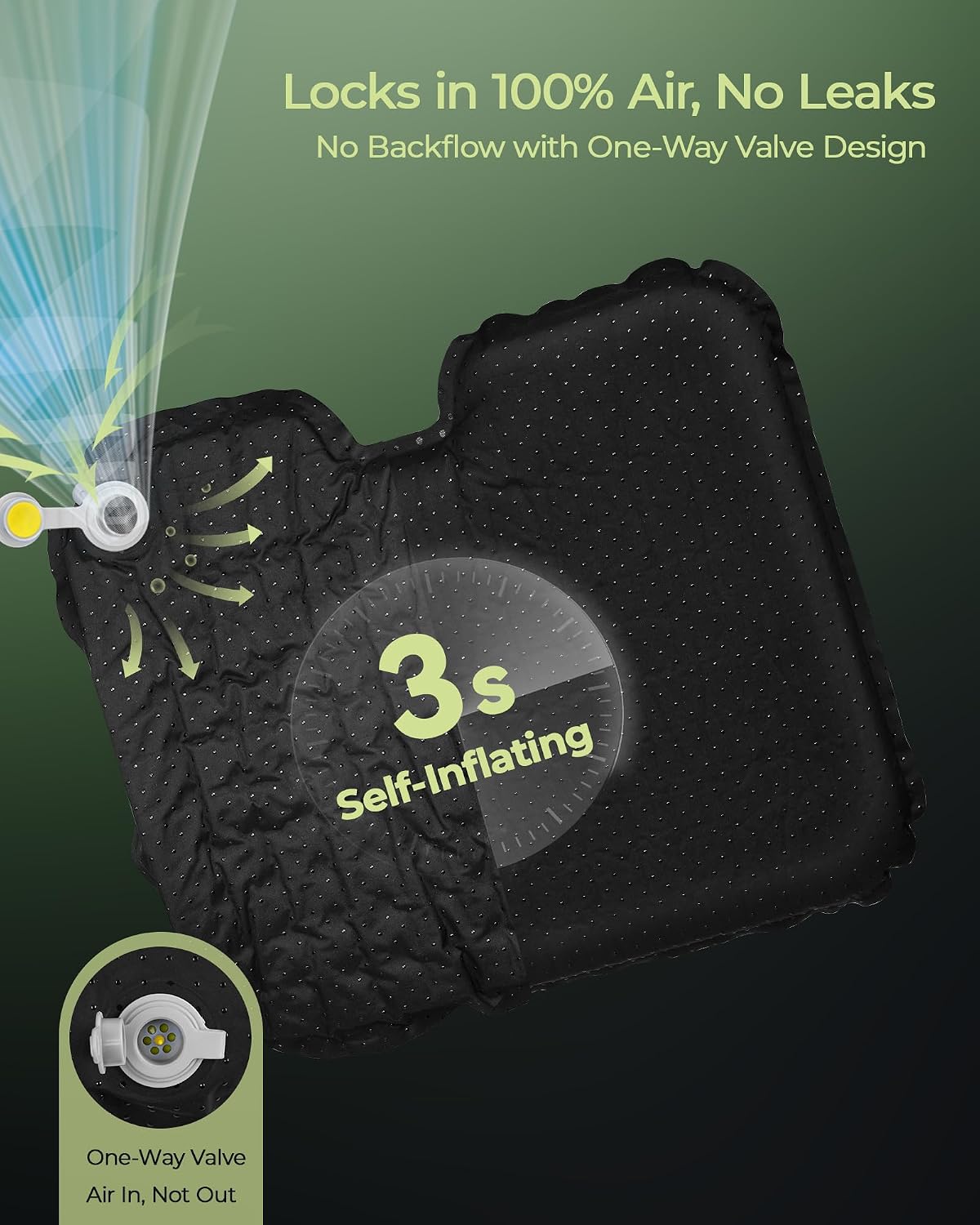 Inflatable Stadium Seat Cushion for Airplane, 2.5" Thicker Foam
