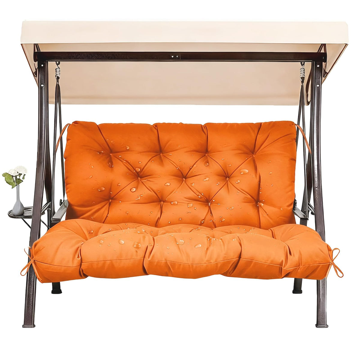 Outdoor/Indoor Swing Replacement Cushion, 2 or 3 Seats Bench Cushions with Backrest, Thicken 4" Recliner Seat Pad for Garden/Patio, Waterproof Premium Tufted Cushion with Ties(Turquoise-40x40x4in)