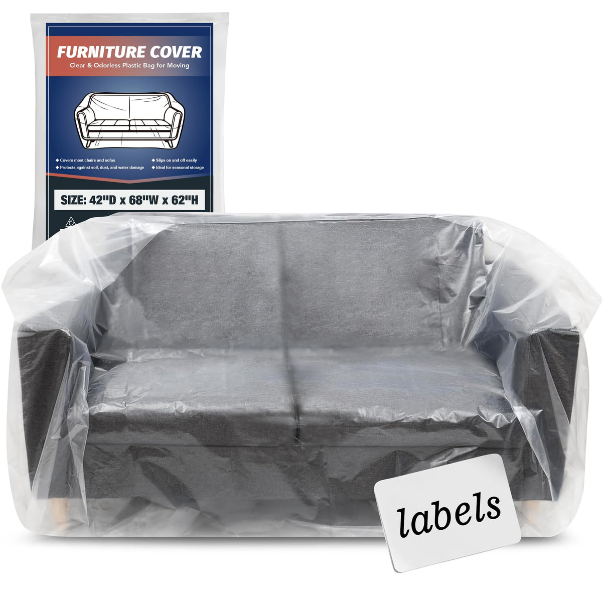 Clear Plastic Moving Chair Furniture Covers for Storage