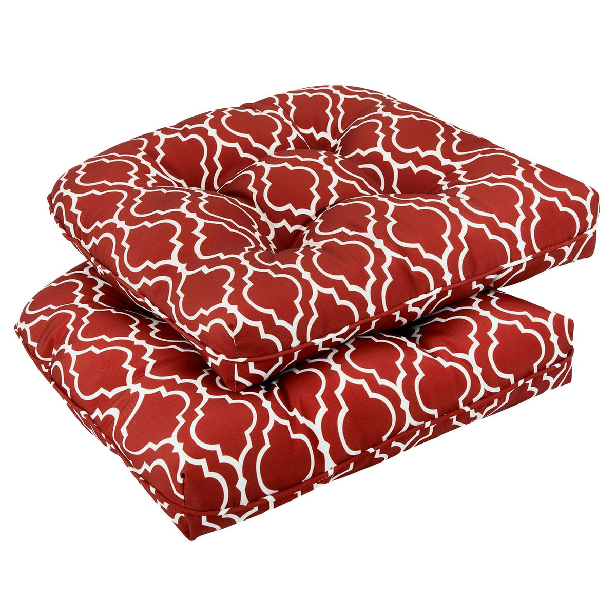 downluxe Outdoor Chair Cushions Set of 4 for Patio Furniture, Water Resistant Tufted Overstuffed Patio Furniture Cushions, Thick Outdoor Seat Cushion, 19" X 19" X 5", Black