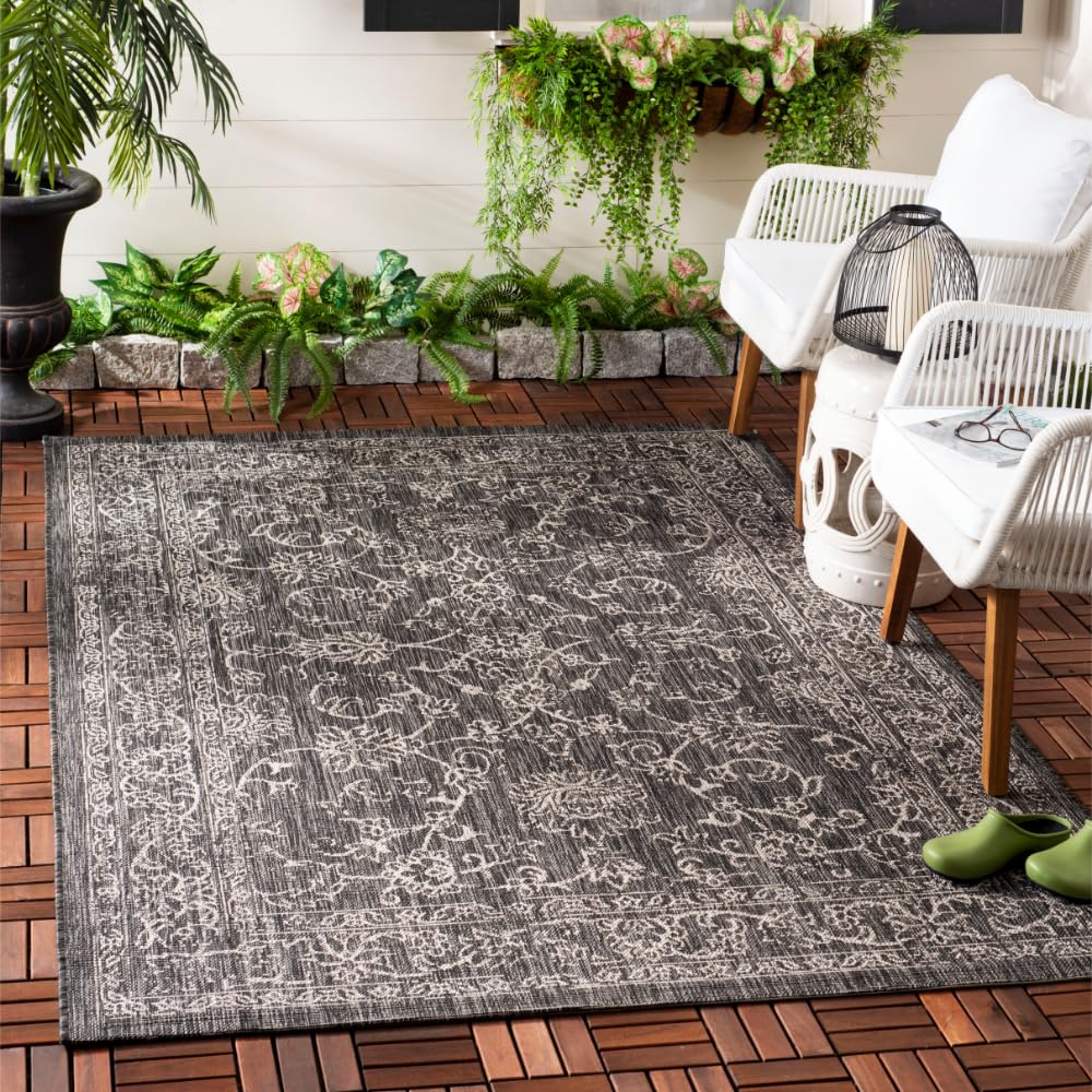 SAFAVIEH Courtyard Collection 8' x 10' Turquoise CY8680 Indoor/ Outside Waterproof Easy cleansingPatio Backyard Mudroom Area Mat
