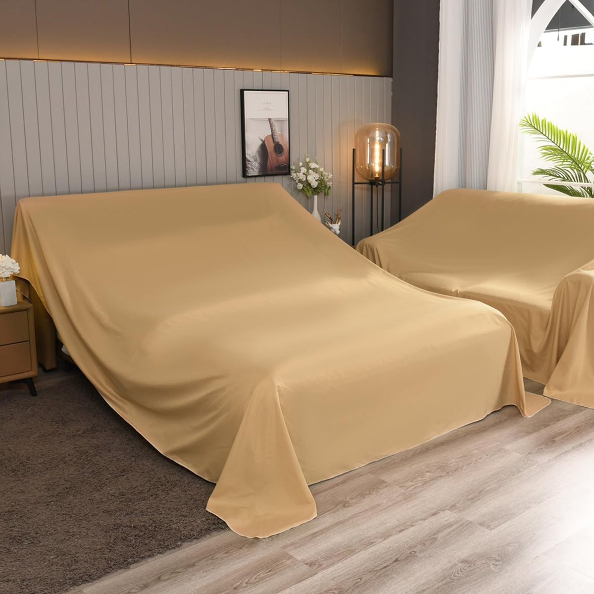 Furniture Cover Multi-Purpose, Indoor and Outdoor Furniture Dust Cover Sofa Cover Dustproof Breathable Mattress Protector Cabinet Cloth Home Dust Block (Dark Gray, 240cm x 350cm(94x137in))