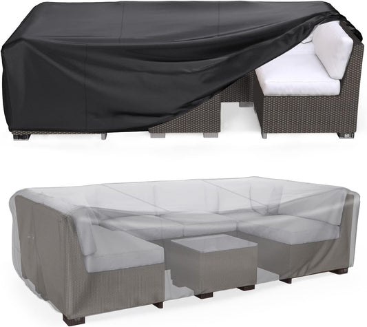 Mrrihand Outdoor Patio Furniture Covers Waterproof 90"Lx62"Wx28"H Black