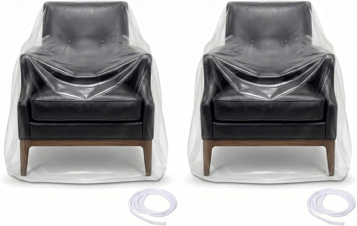 146in Plastic L-Shape Sectional Couch Cover Moving & Storage Bag