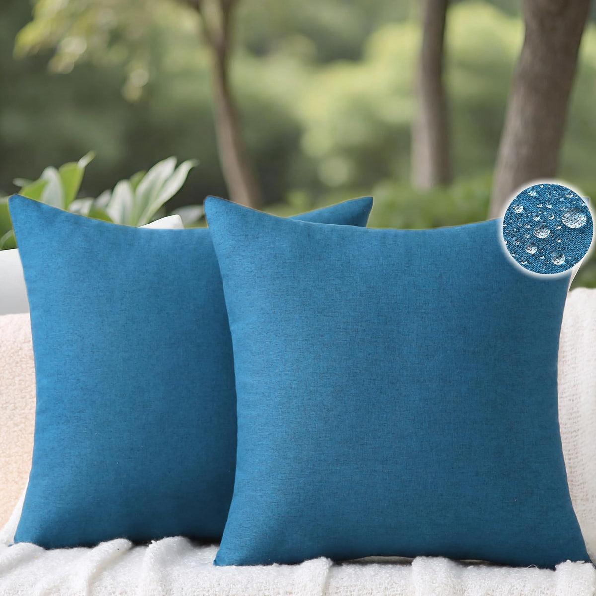 Outdoor Throw Pillows with Inserts, Waterproof Pillows for Outdoor Seating, Square Decorative Garden Cushion for Patio Furniture, Bed, Couch, Sofa(Red, 18" x 18" (Pack of 2))