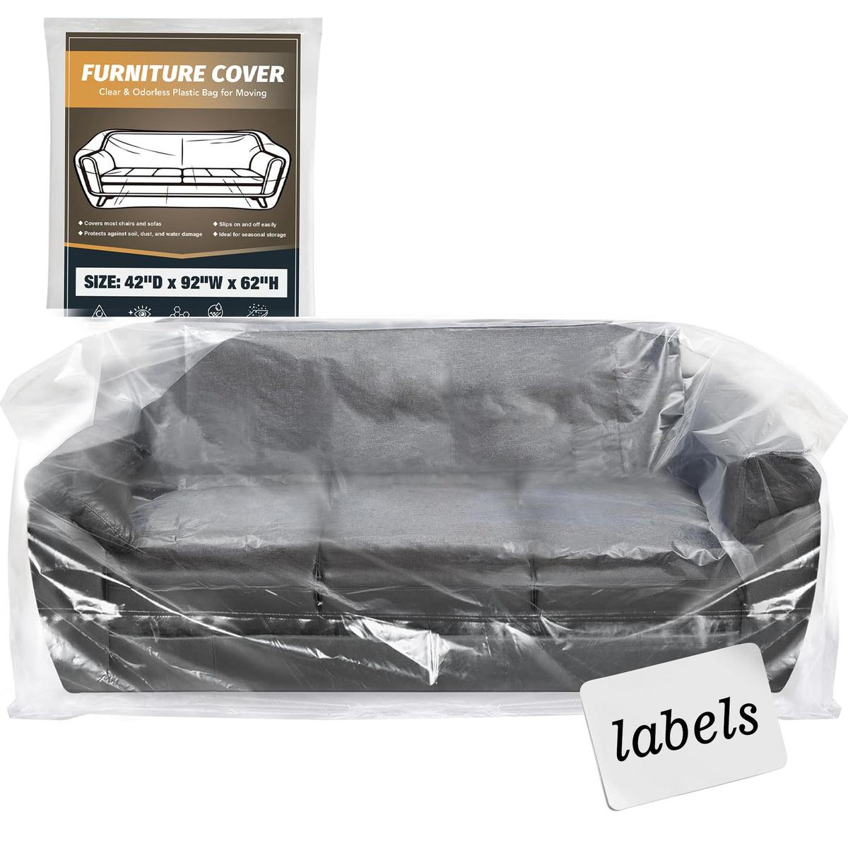 Clear Plastic Moving Chair Furniture Covers for Storage