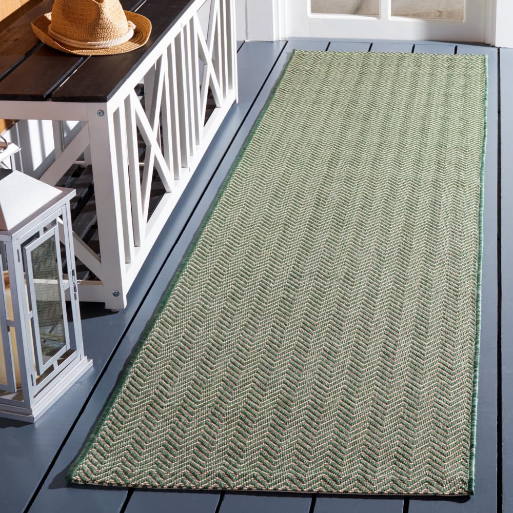 SAFAVIEH Courtyard Outdoor Area Rug 5'3"x7'7", Natural & Cream CY8022-03012