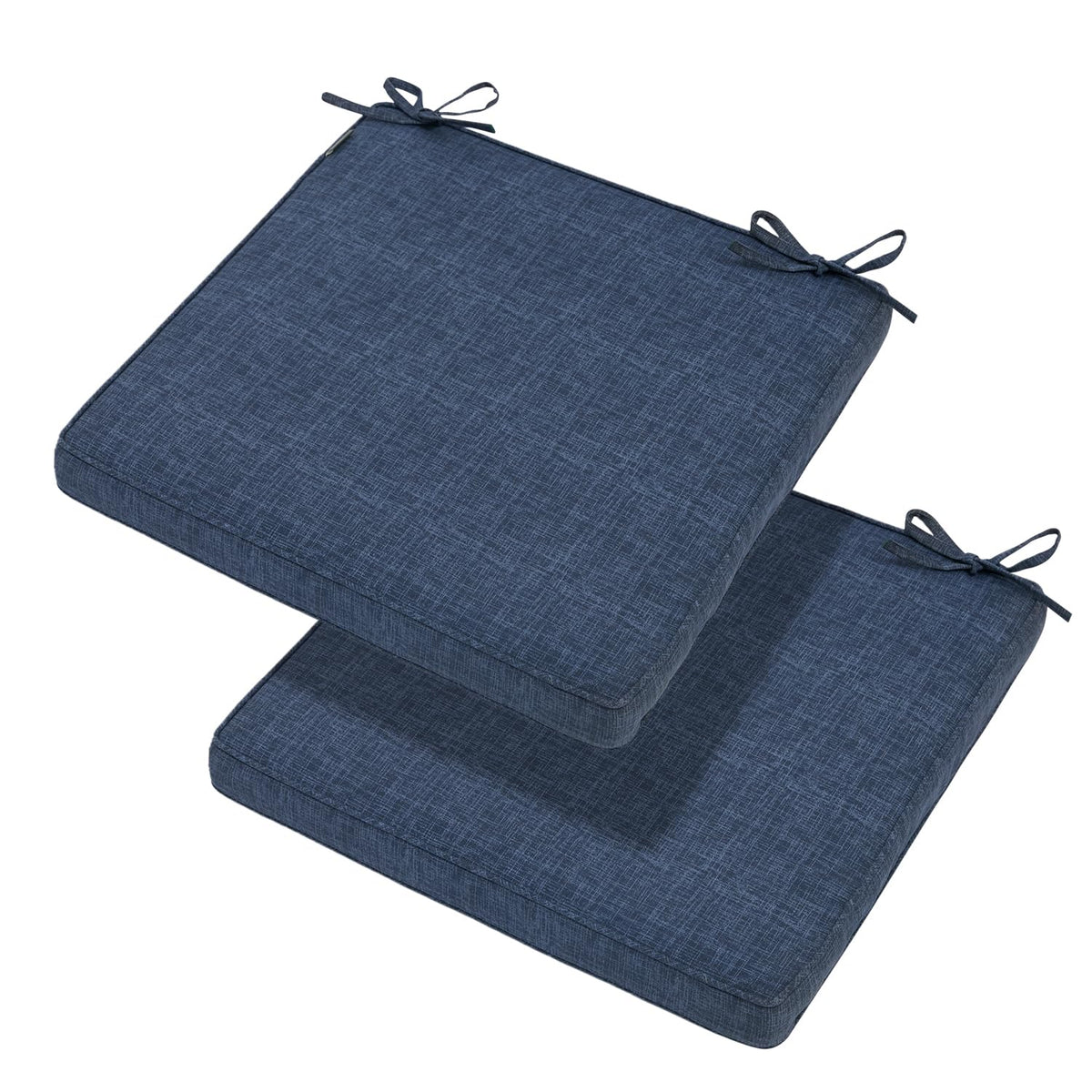 Magpie Fabrics Indoor Outdoor Waterproof Square Chair Cushion, 18" x 18" x 2.5", 2 Pack, Water Resistant Seat Cushions, for Patio Garden Office, Phoenix Red Orange