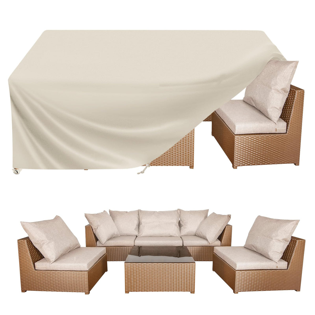 BALEINE Patio Furniture Covers Waterproof, Heavy Duty Outdoor Table Cover