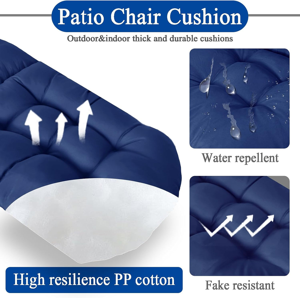 Adirondack Chair Cushion, Outdoor Patio Furniture Seat Pad, Waterproof