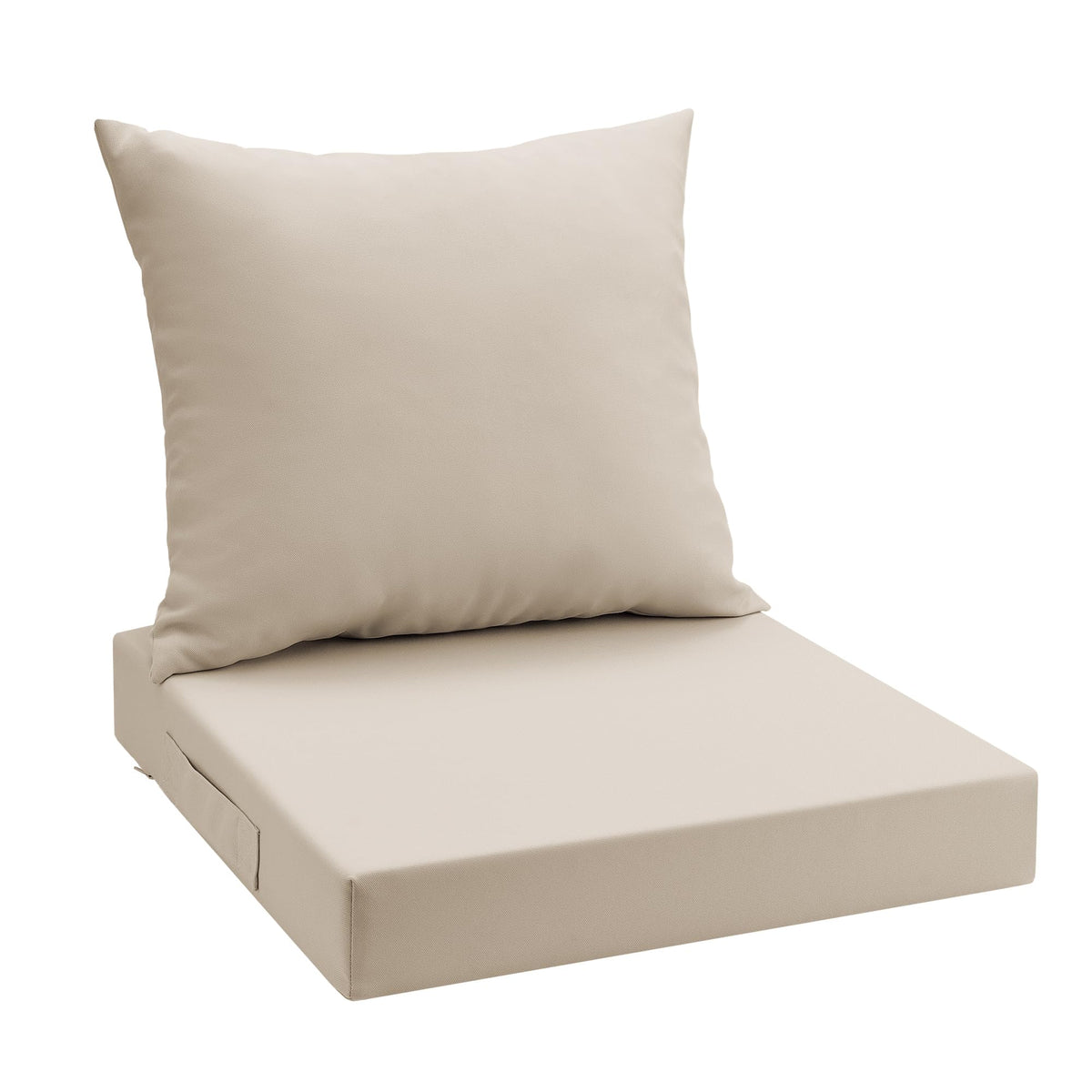 UNIKOME Outdoor Seat Cushions 24 X 24 Inch - Water-Resistant & Fade Resistant, Removable Cover Patio Furniture Cushions for Chair, Sofa, Couch, Wicker, Beige