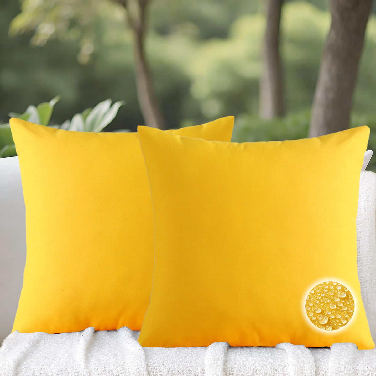 Outdoor Throw Pillows with Inserts, Waterproof Pillows for Outdoor Seating, Square Decorative Garden Cushion for Patio Furniture, Bed, Couch, Sofa(Red, 18" x 18" (Pack of 2))