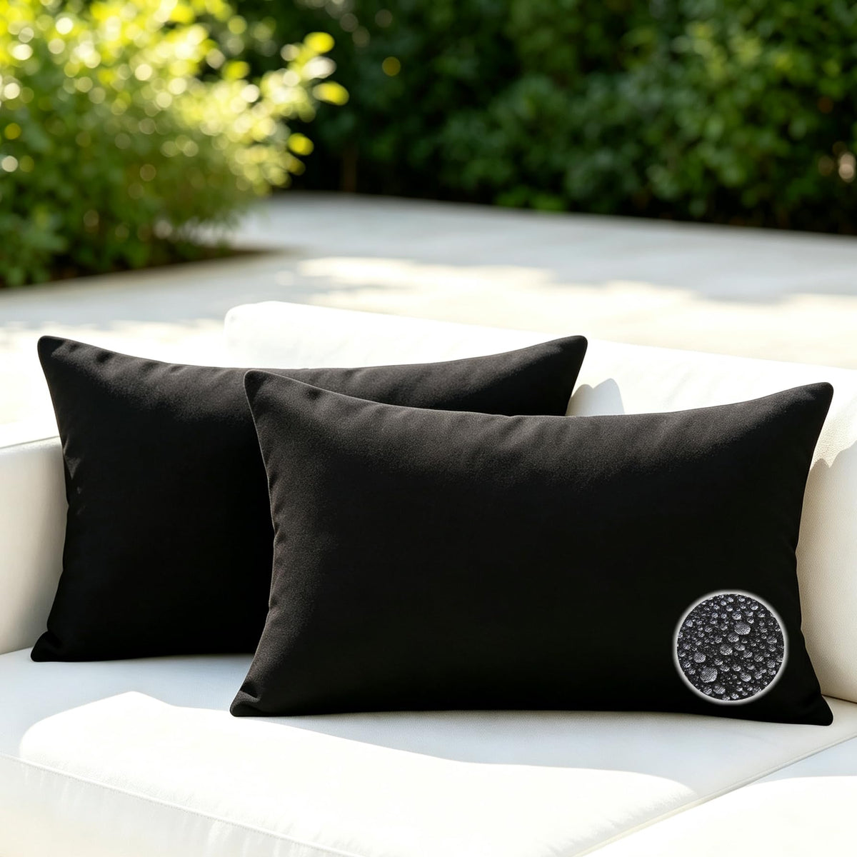 Outdoor Throw Pillows with Inserts, Waterproof Pillows for Outdoor Seating, Square Decorative Garden Cushion for Patio Furniture, Bed, Couch, Sofa(Red, 18" x 18" (Pack of 2))