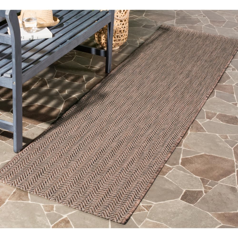 SAFAVIEH Courtyard Outdoor Area Rug 5'3"x7'7", Natural & Cream CY8022-03012
