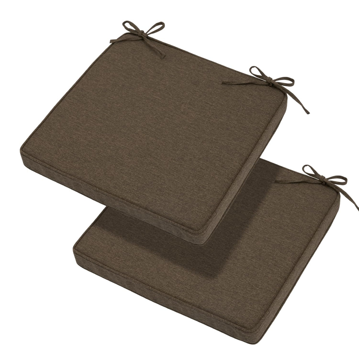 Magpie Fabrics Indoor Outdoor Waterproof Square Chair Cushion, 18" x 18" x 2.5", 2 Pack, Water Resistant Seat Cushions, for Patio Garden Office, Phoenix Red Orange