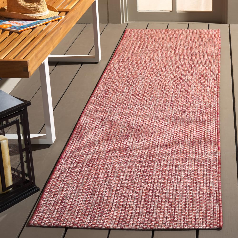 SAFAVIEH Washable Rug Outdoor Courtyard Collection - 8' x 10', Natural & Cream, Non-Shedding & Easy Cleaning, Ideal for Patio, Backyard, Mudroom, DIning Space (CY8521-03012)