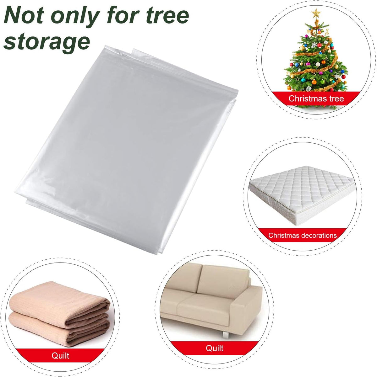 TUPARKA Furniture Cover Plastic Storage Bag Heavy Duty Water Resistant Sofa Slipover for Moving Long Term Storage, 110 x 72 inches