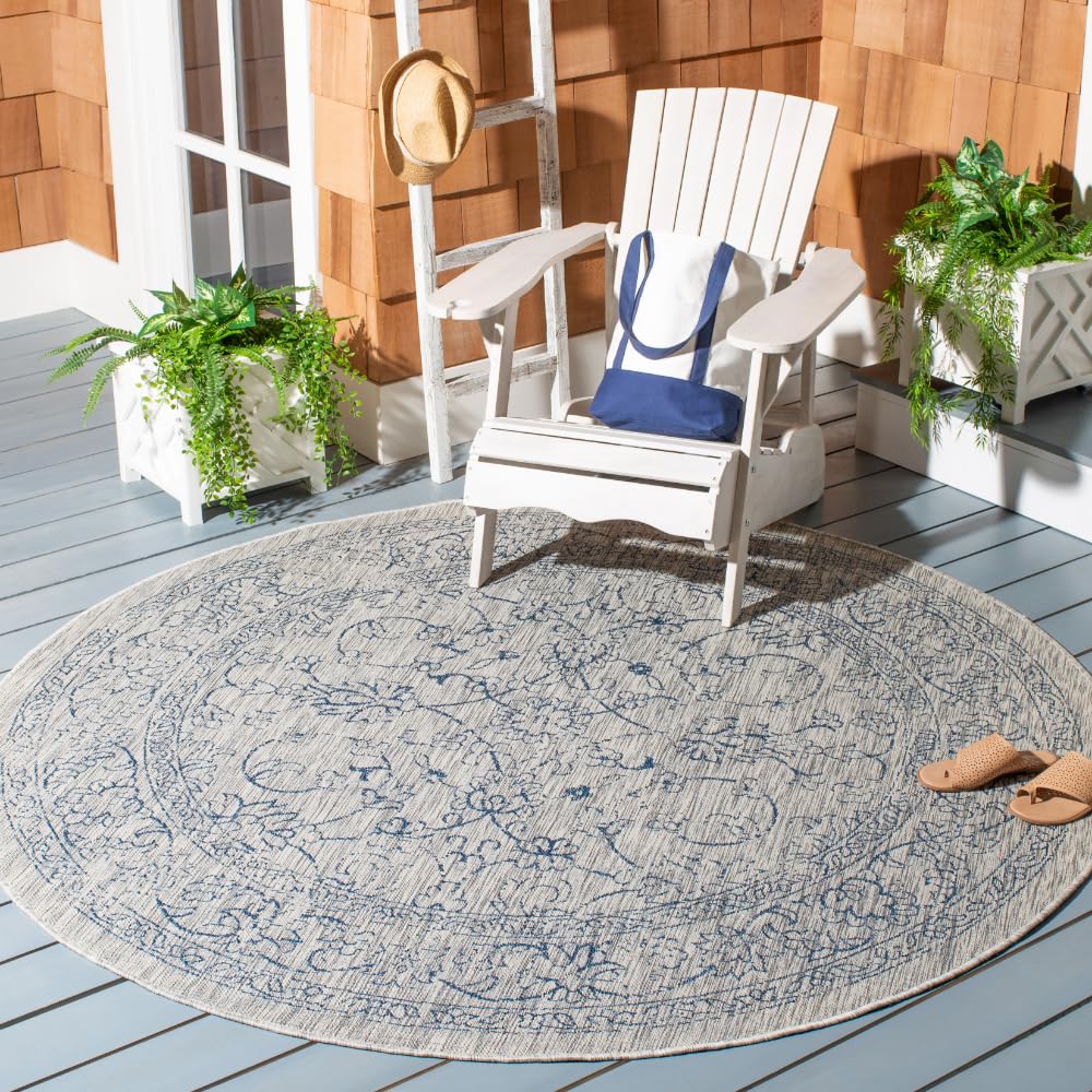 SAFAVIEH Courtyard Collection 8' x 10' Turquoise CY8680 Indoor/ Outside Waterproof Easy cleansingPatio Backyard Mudroom Area Mat