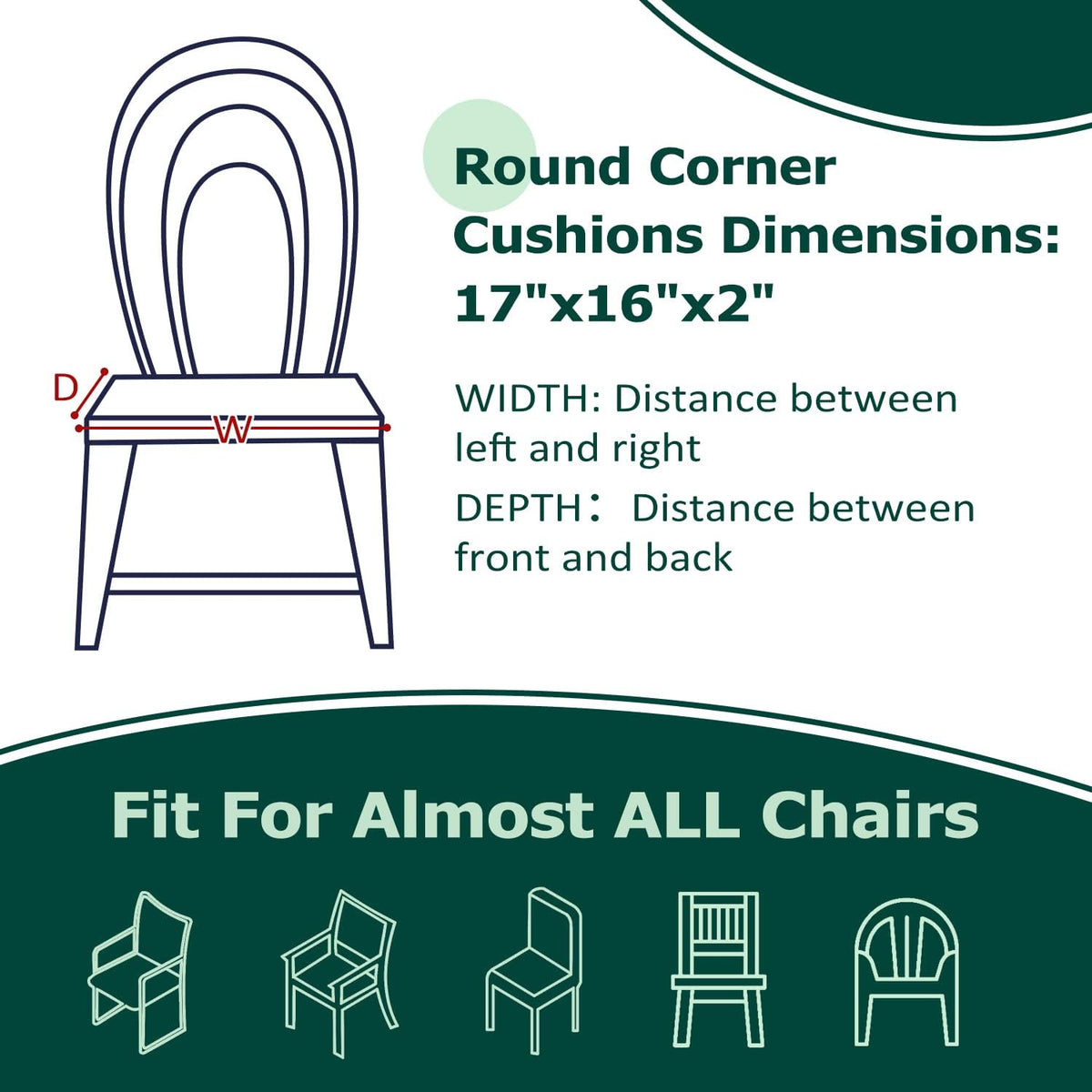 HARBOREST Outdoor Chair Cushions Set of 4, Water Resistant Patio Chair Cushions with Ties, Outdoor Seat Cushions for Patio Furniture, 17"x16"x2", Black/White Diamond