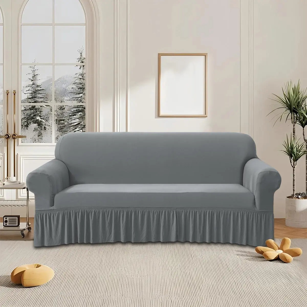Solid Color Stretch Sofa Slipcover, Removable Washable Slipcovers For Couches And Sofas, 1 Count Dustproof Elastic Couch Protector, Sofa Protective Cover for Home & Living Room