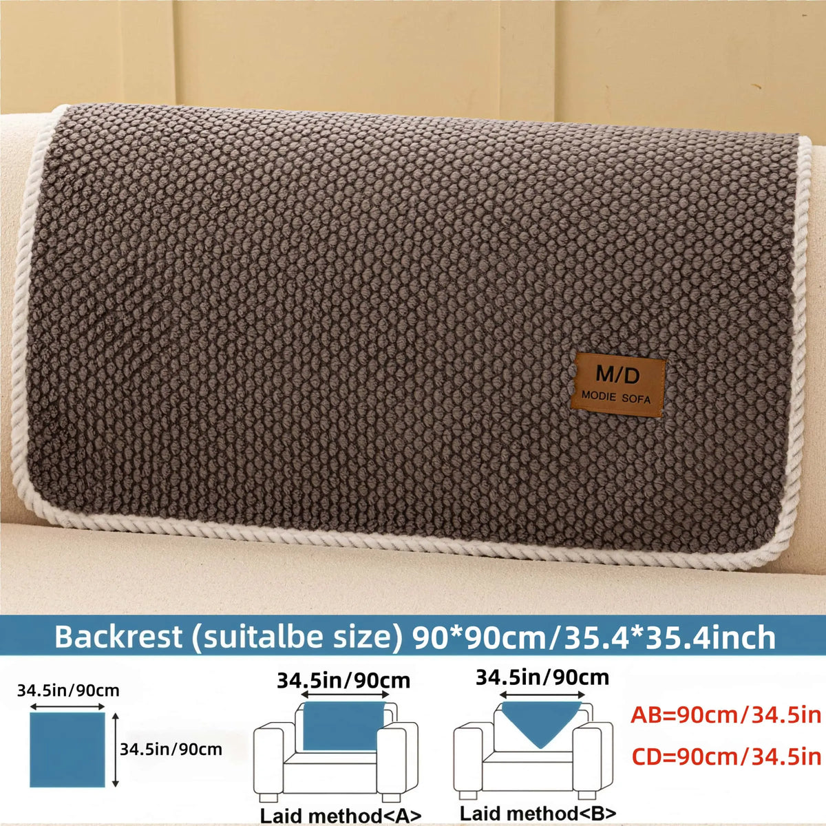 Luxury Thick Removable Couch Cover, 1 Count Soft Textured Seat Pad, Non-Slip Washable Universal Sofa Protector, Sectional Sofa Slipcovers, Pet-Friendly Modern Slipcover for Sectional, Loveseat and 3-Seater Couch #GLOBAL PICKS