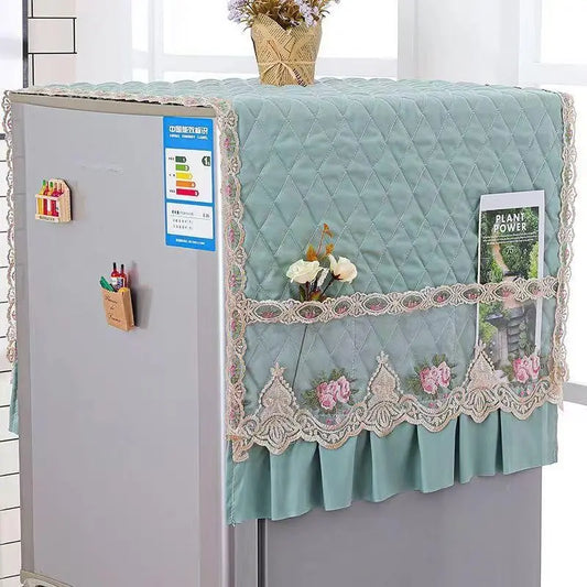 Floral Lace Furniture Dust Cover, Polyester Cover, Soft Dustproof Design Multi-Functional Appliance Protector, Ruffled Edge & Decorative Pocket, 21.65x55.12 Inches, Home Household Dust Cover