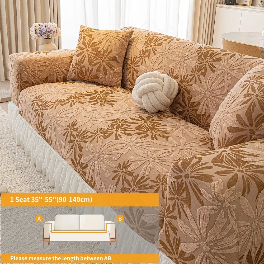 Floral Sofa Slipcover, Anti-Slip Full Coverage Lazy Elastic Furniture Protector, Washable Sofa Protector, High Elasticity Reusable Sofa Cover, All Seasons Use, Dustproof Sofa Slipcover, Washable Sofa Covers, Couch Covers For Sofa