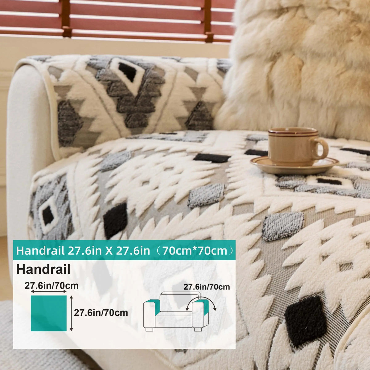 Boho Style Geometric Pattern Quilted Sofa Cover, Couch Cover, Soft Comfortable Dustproof Slipcover, Sofa Protector & Cushion Cover for Home Living Room, Bedroom, Hotel & Dormitory #GLOBAL PICKS
