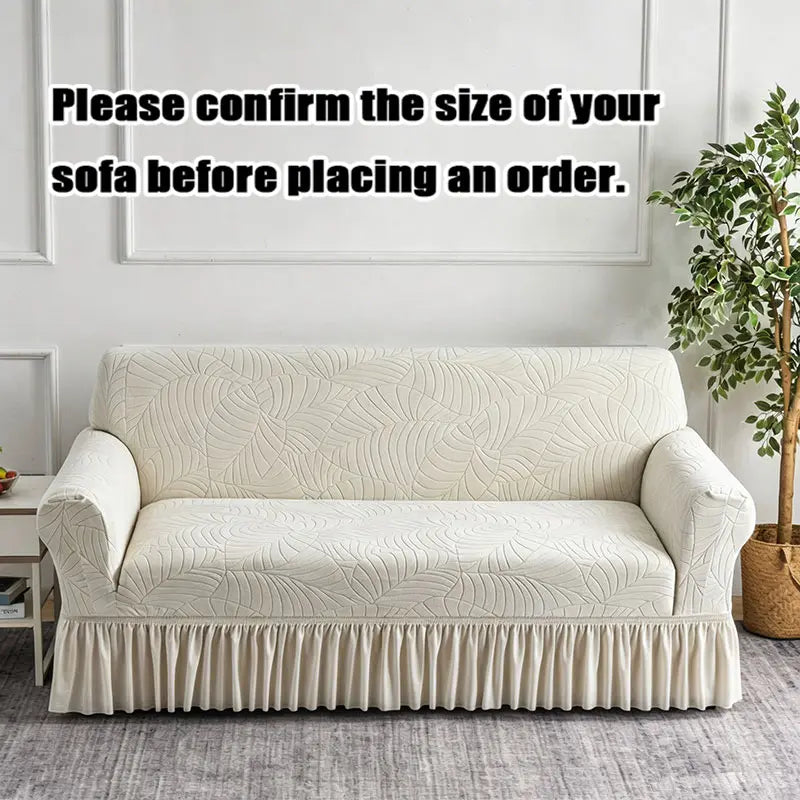 Elastic Sofa Cover, Leaf Texture Non-Slip, Anti-Fouling, Suitable for 1-4 Seat Sofas, Furniture Dust Cover, Washable Sofa Covers