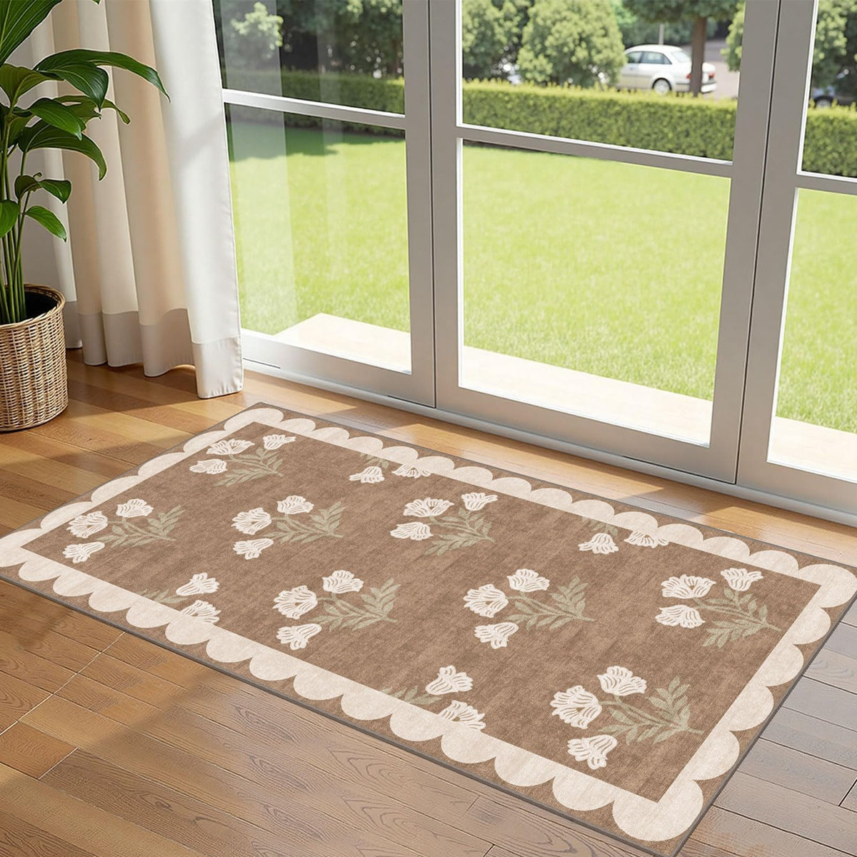 Floral Outdoor Rugs, 28"x43" Front Door Mat Indoor Outside Entrance