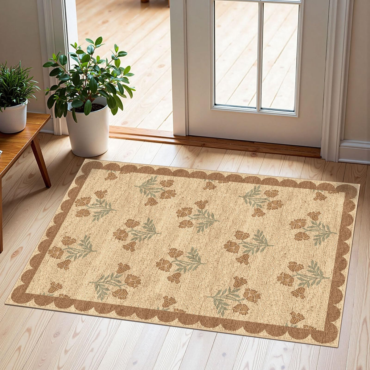 Floral Outdoor Rugs, 28"x43" Front Door Mat Indoor Outside Entrance