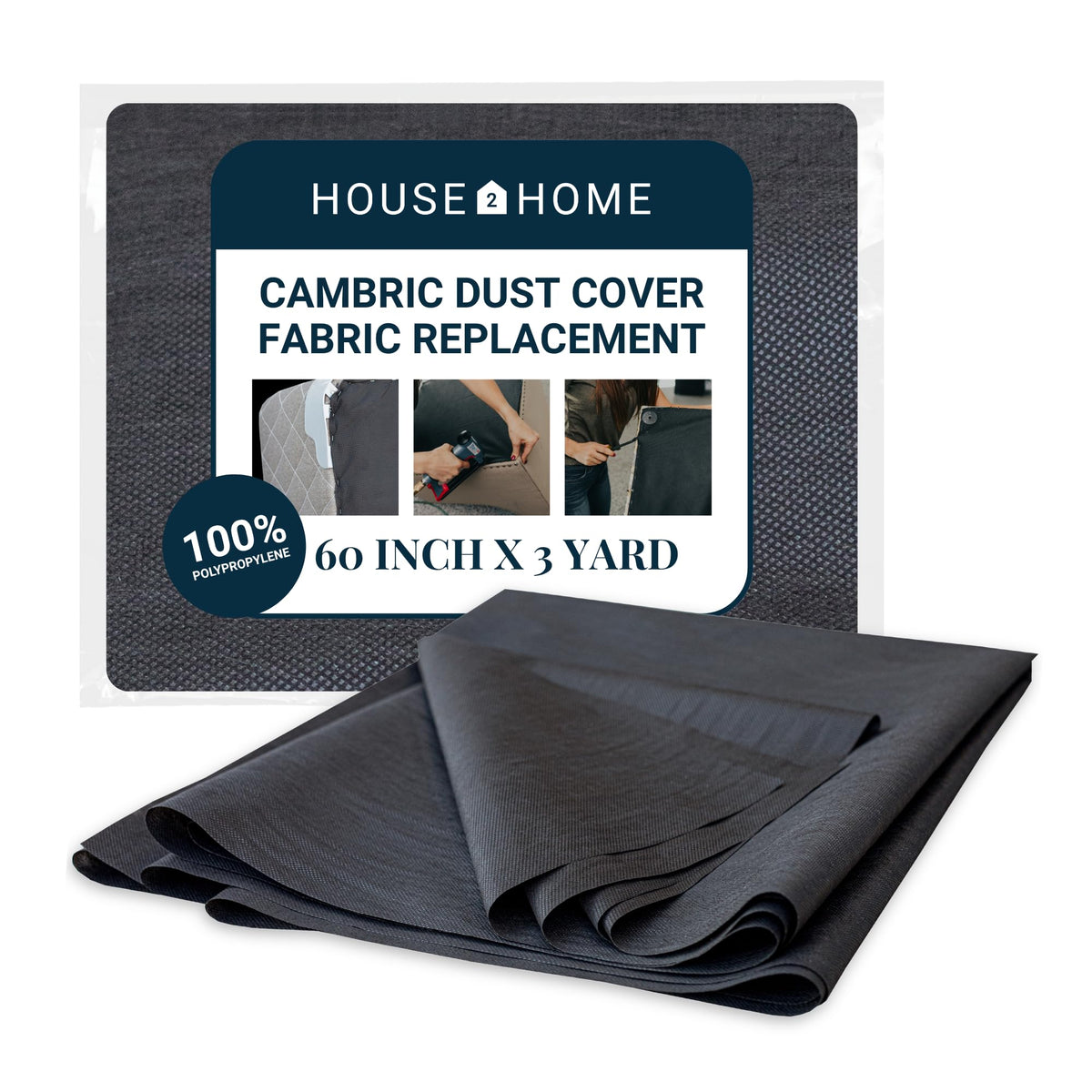 House2Home Cambric Dust Cover Fabric, Black, 60x108in