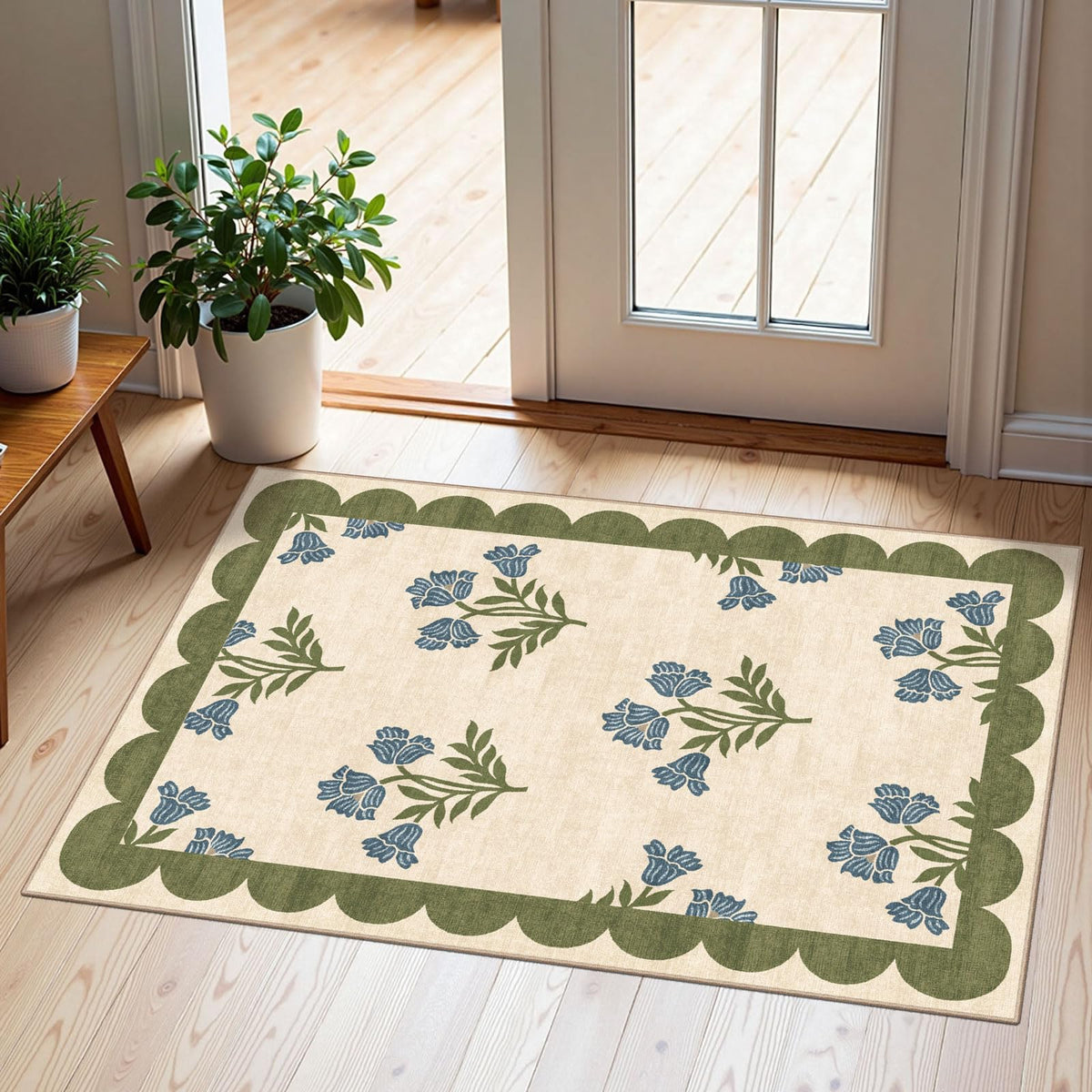 Floral Outdoor Rugs, 28"x43" Front Door Mat Indoor Outside Entrance