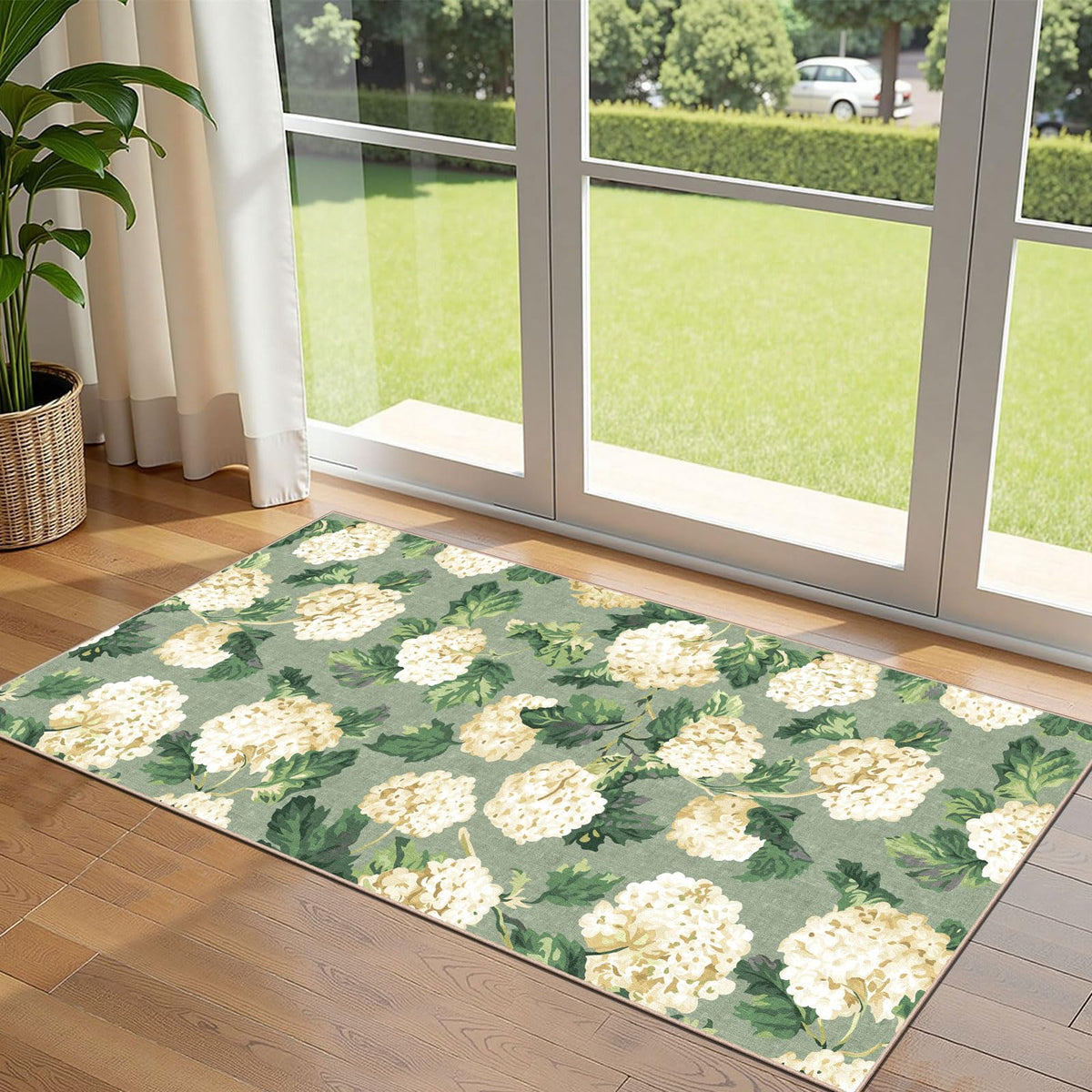 Floral Outdoor Rugs, 28"x43" Front Door Mat Indoor Outside Entrance