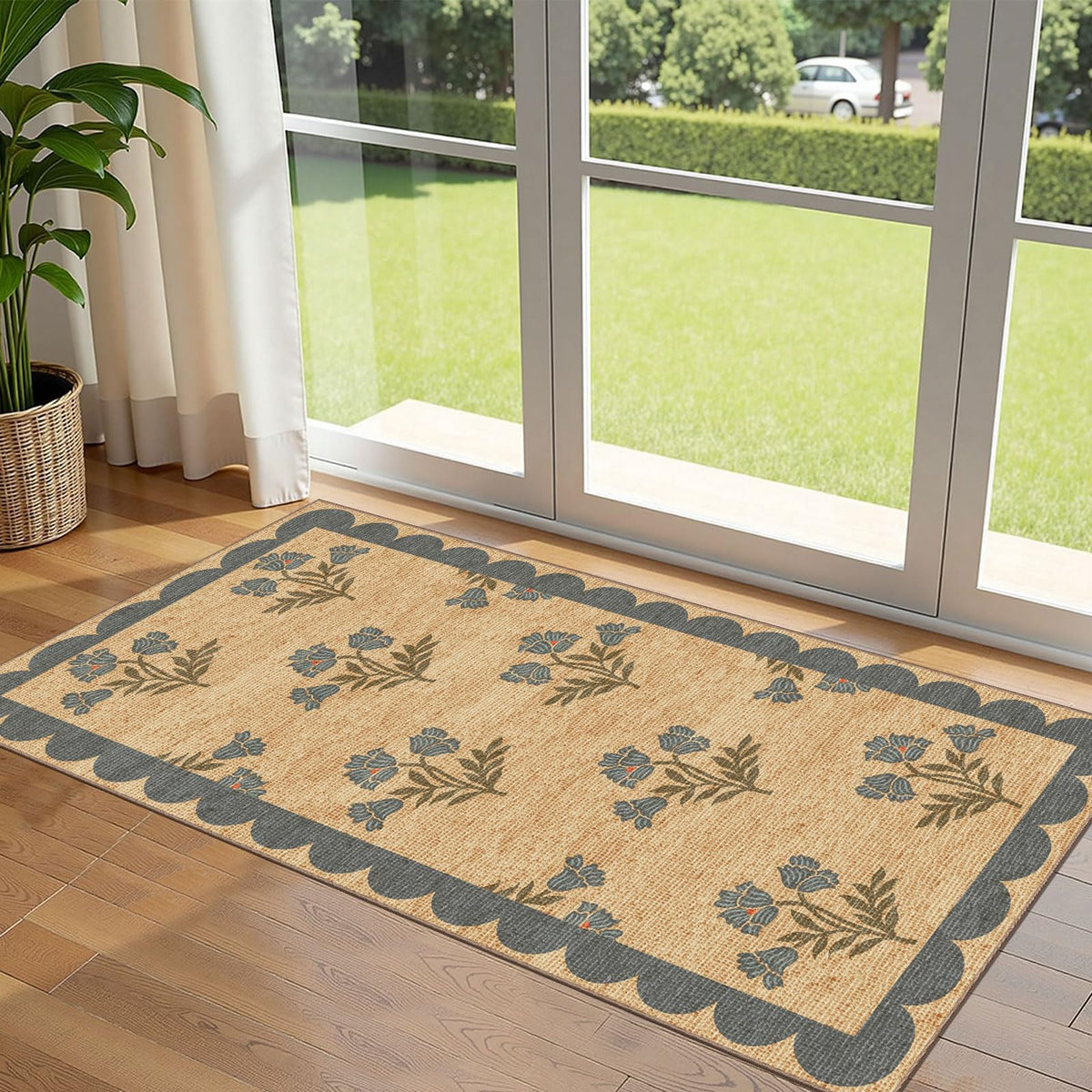Floral Outdoor Rugs, 28"x43" Front Door Mat Indoor Outside Entrance