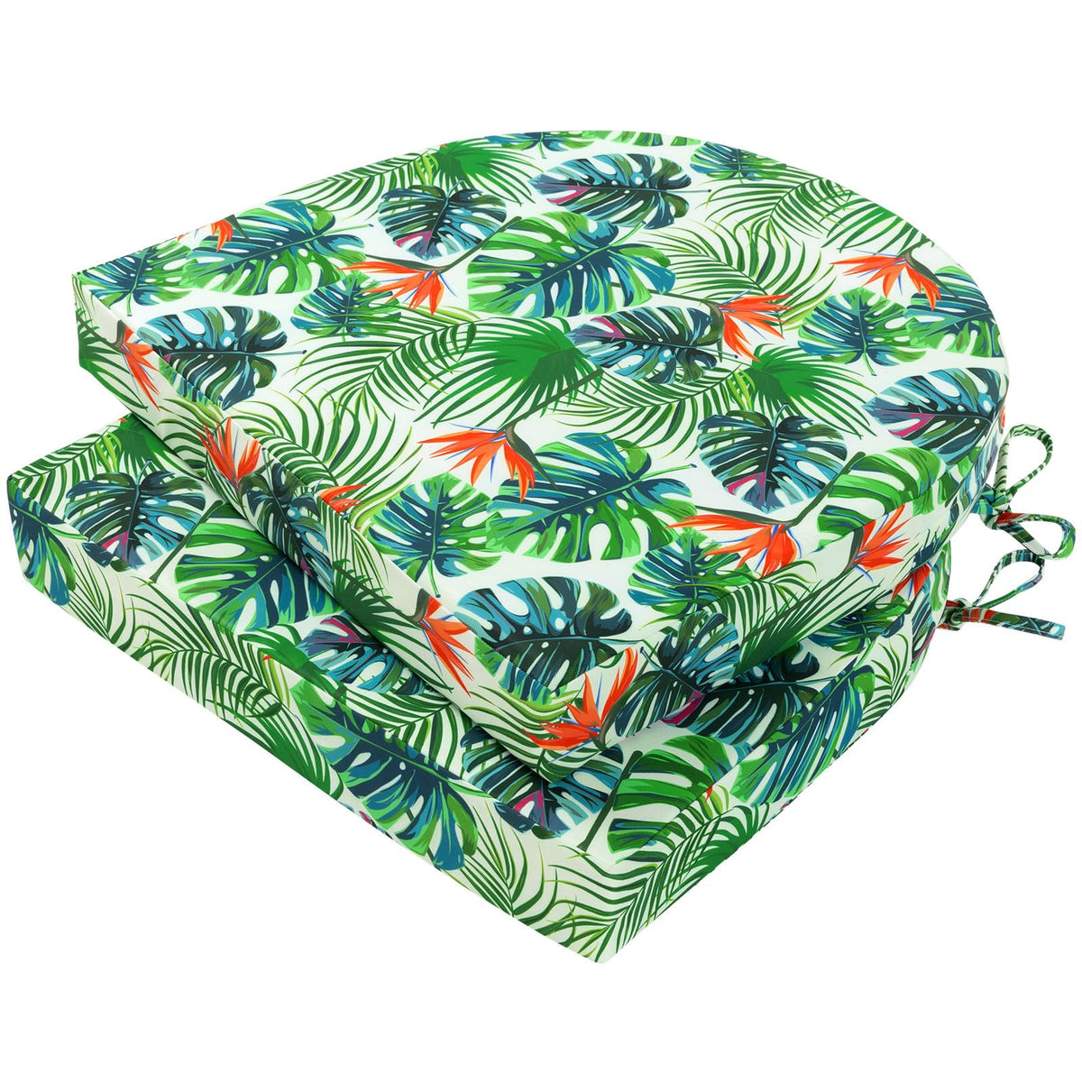 Topotdor Outdoor Chair Cushions Set of 2,17"x16"x2" Patio Chair Pads,Yellow