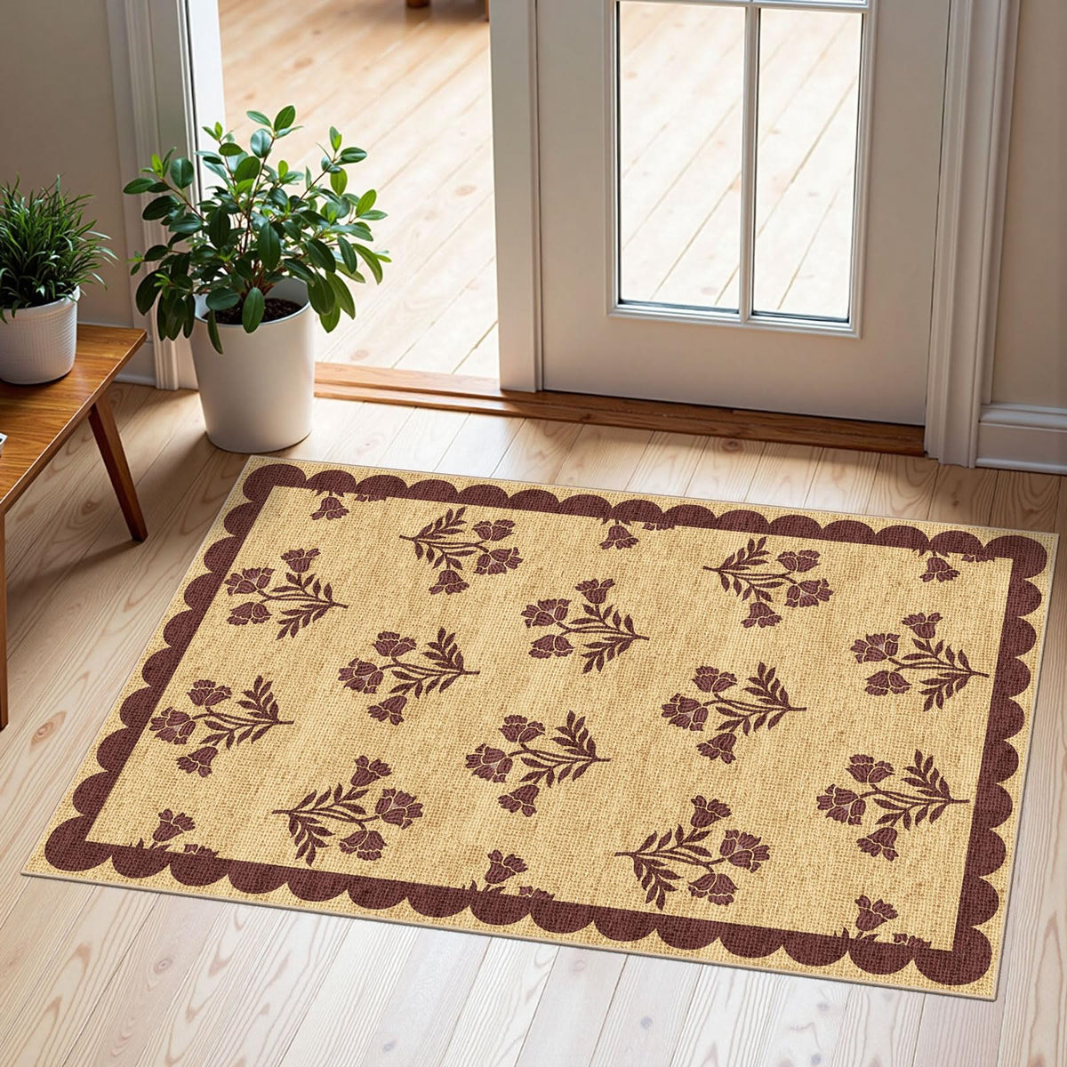 Floral Outdoor Rugs, 28"x43" Front Door Mat Indoor Outside Entrance